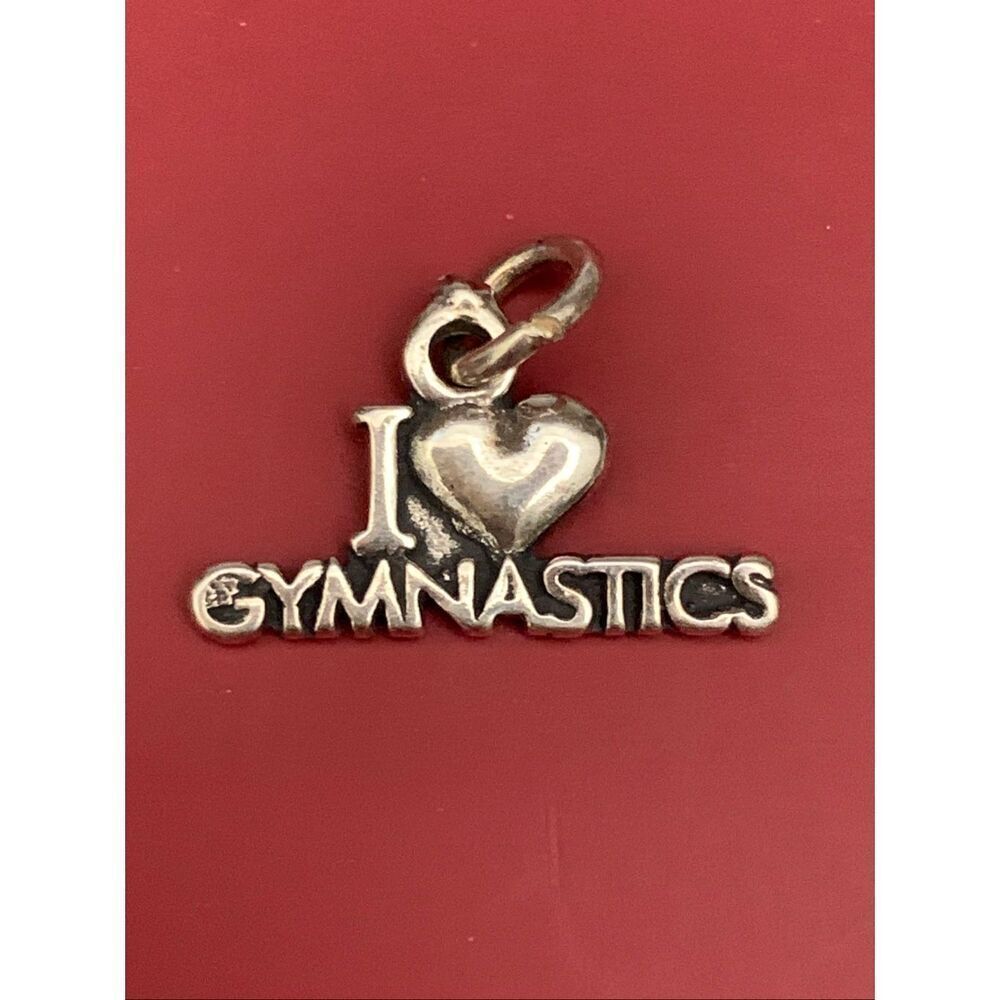 .925 I Love Gymnastics Sterling Silver Jewelry Charm #sports #love #gymnastics
